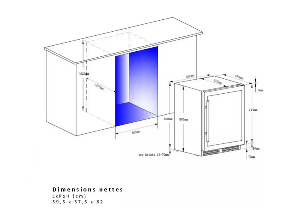 La Sommelière Cave à vin encastrable de service 51 bouteilles - LSBU51DB2