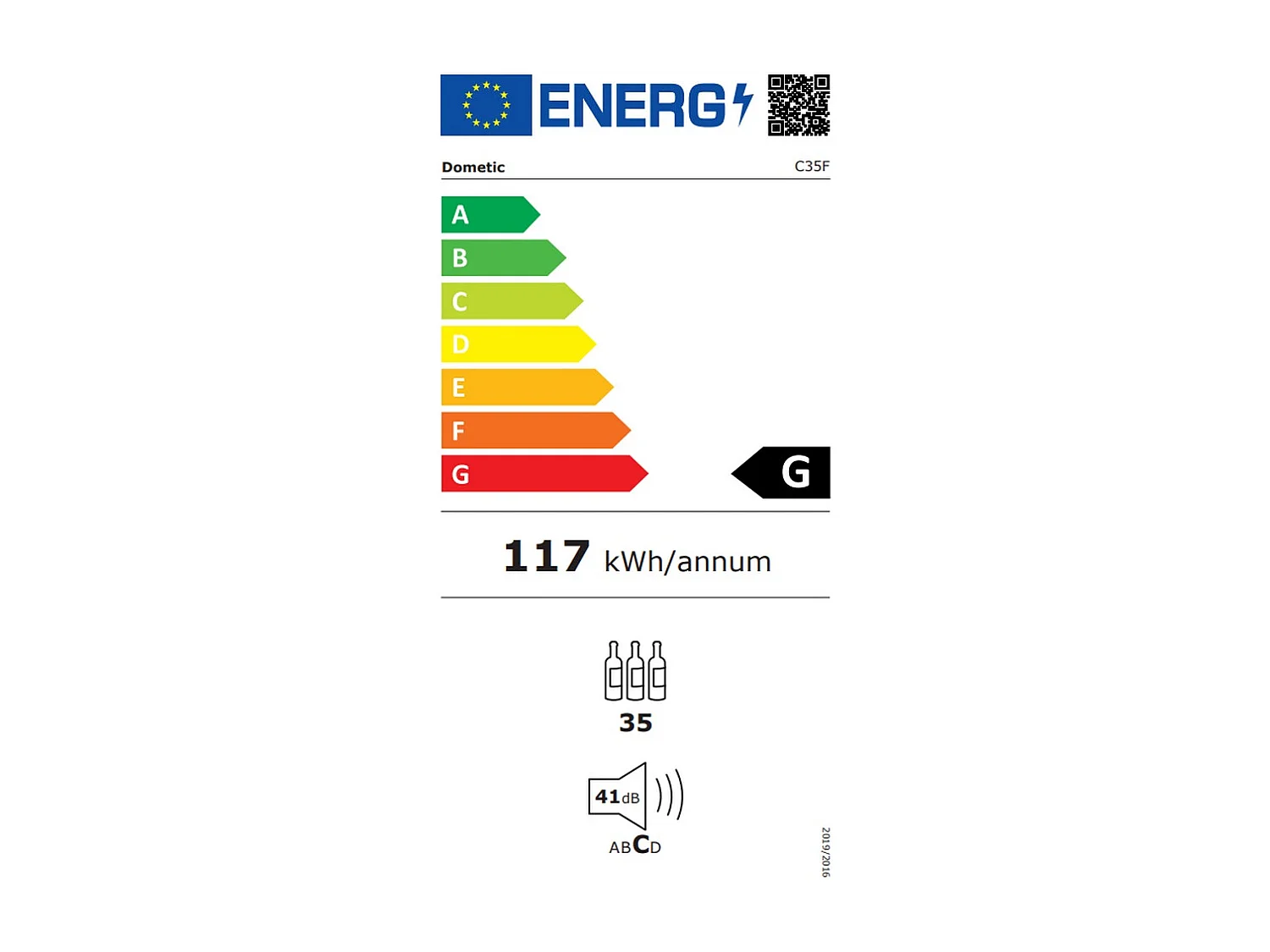 Dometic Cave à vin de vieillissement 35 bouteilles - C35F
