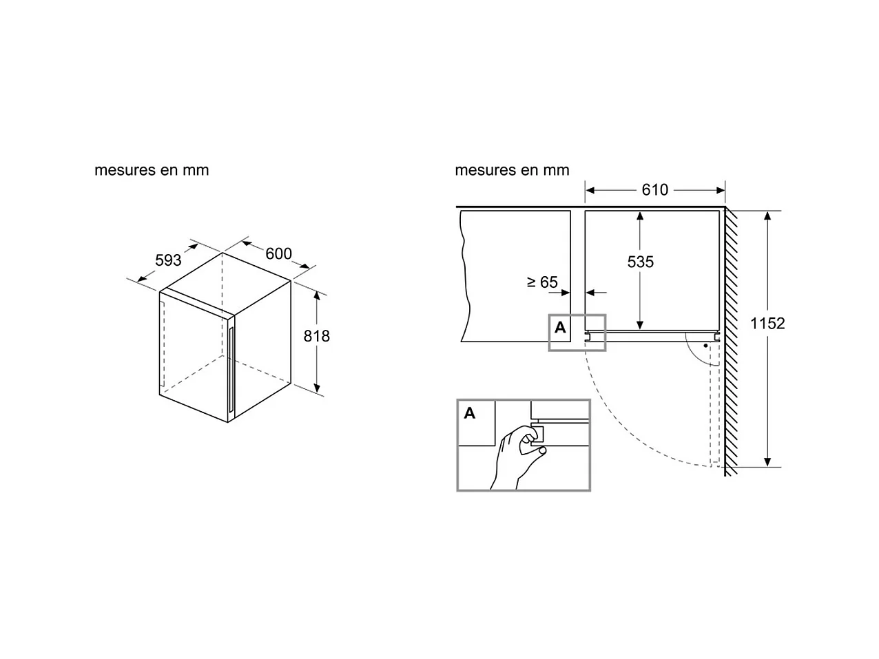 Bosch Cave à vin 44 bouteilles double zone noir - KWK16ABGB