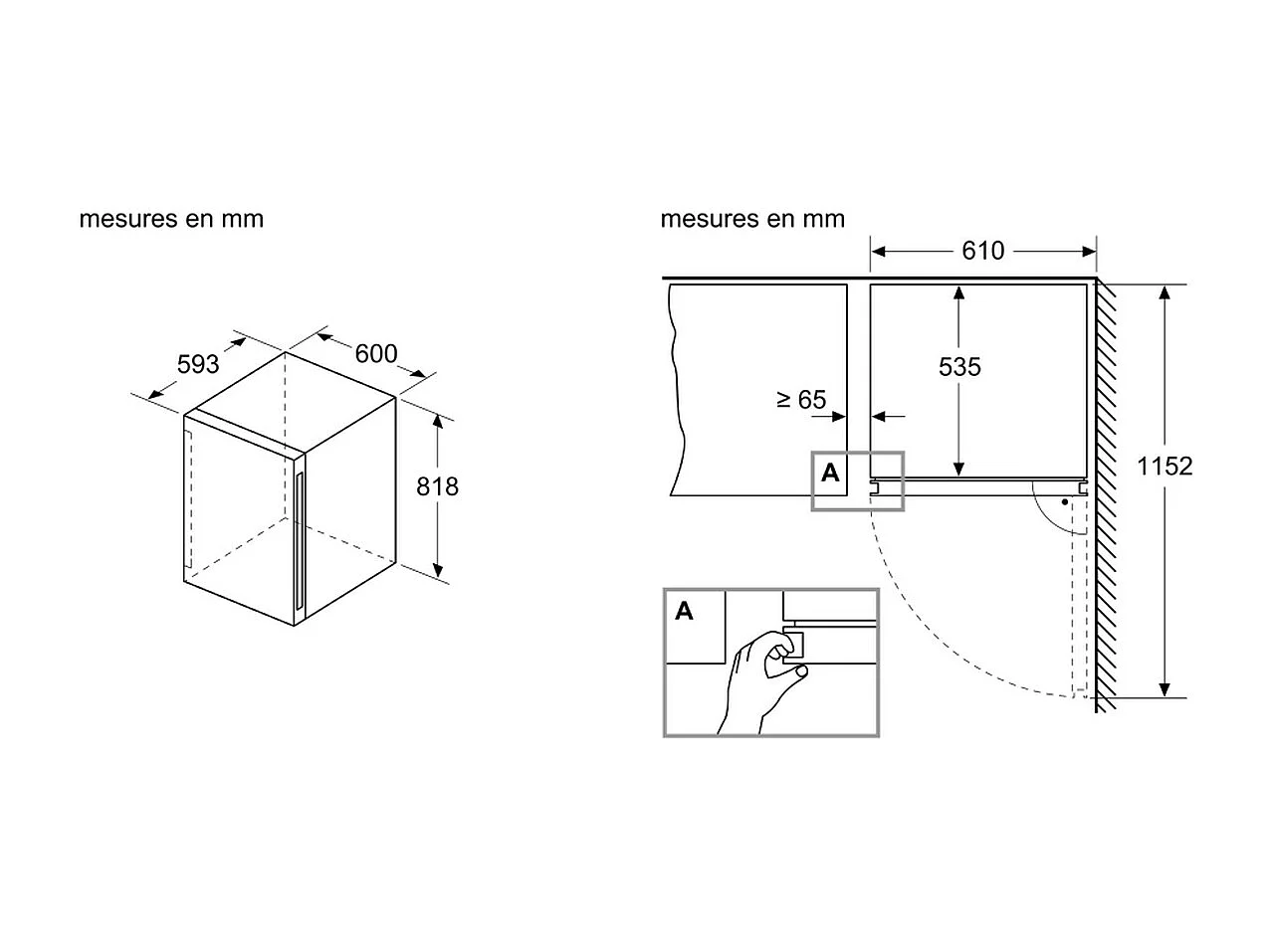 Bosch Cave à vin 44 bouteilles double zone noir - KWK16ABGB