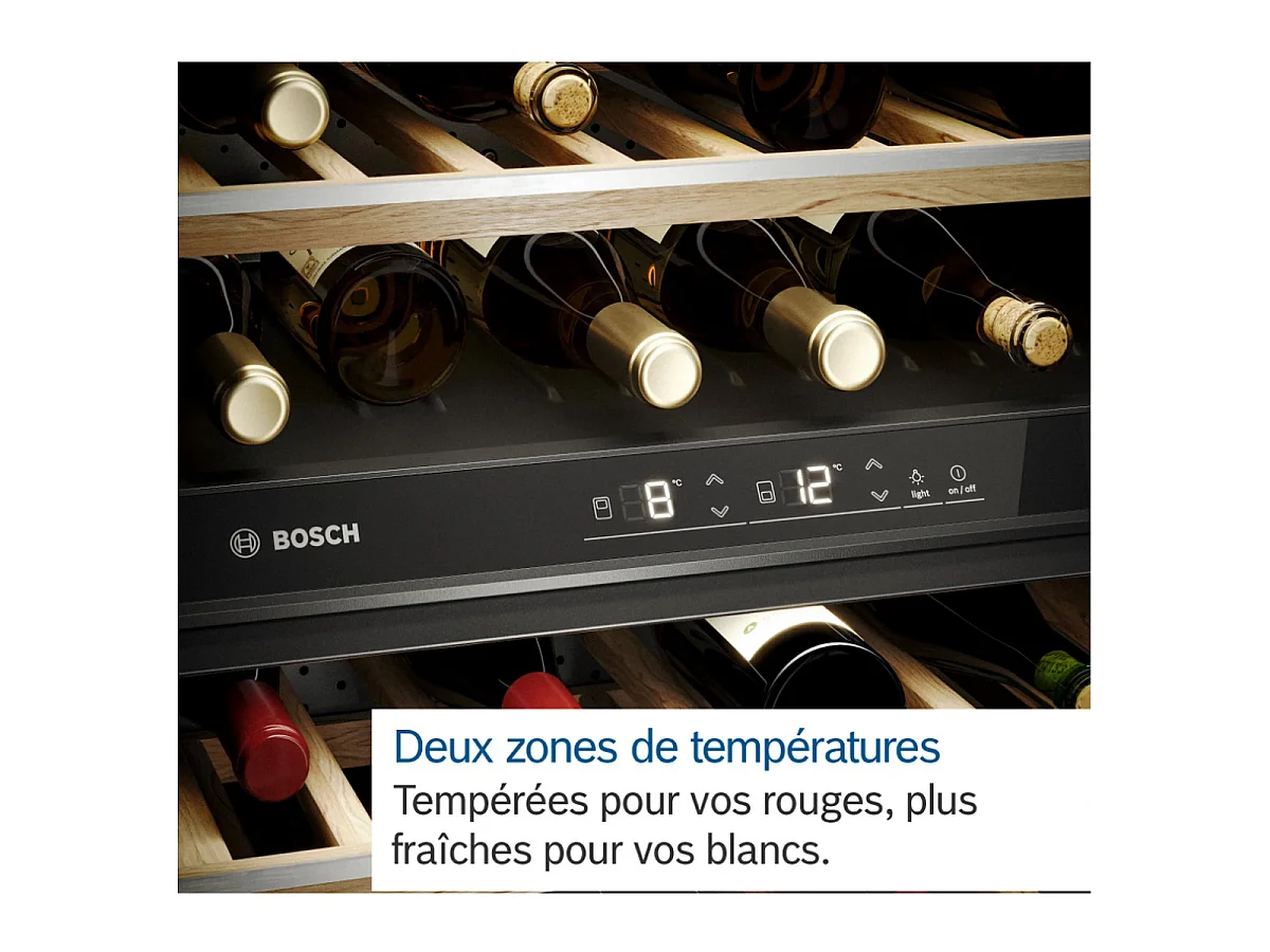 Bosch Cave à vin 44 bouteilles double zone noir - KWK16ABGB