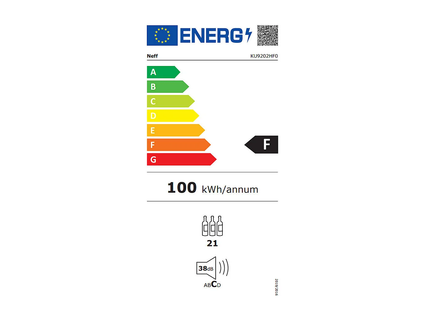Neff Cave à vin encastrable sous plan 21 bouteilles - KU9202HF0