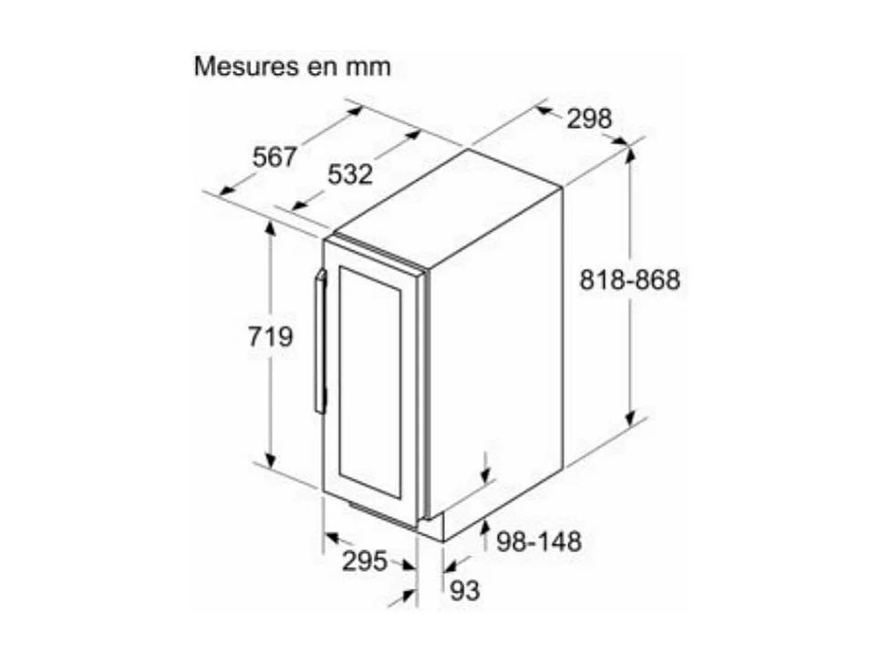 Neff Cave à vin encastrable sous plan 21 bouteilles - KU9202HF0