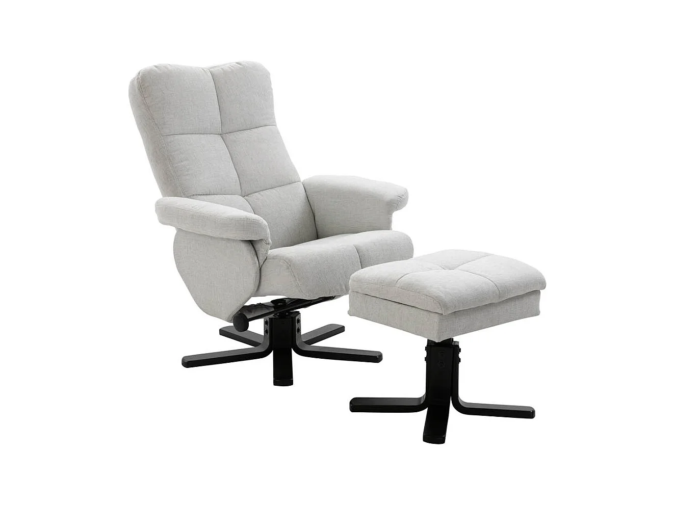Sven fauteuil recliner met hocker grijs.