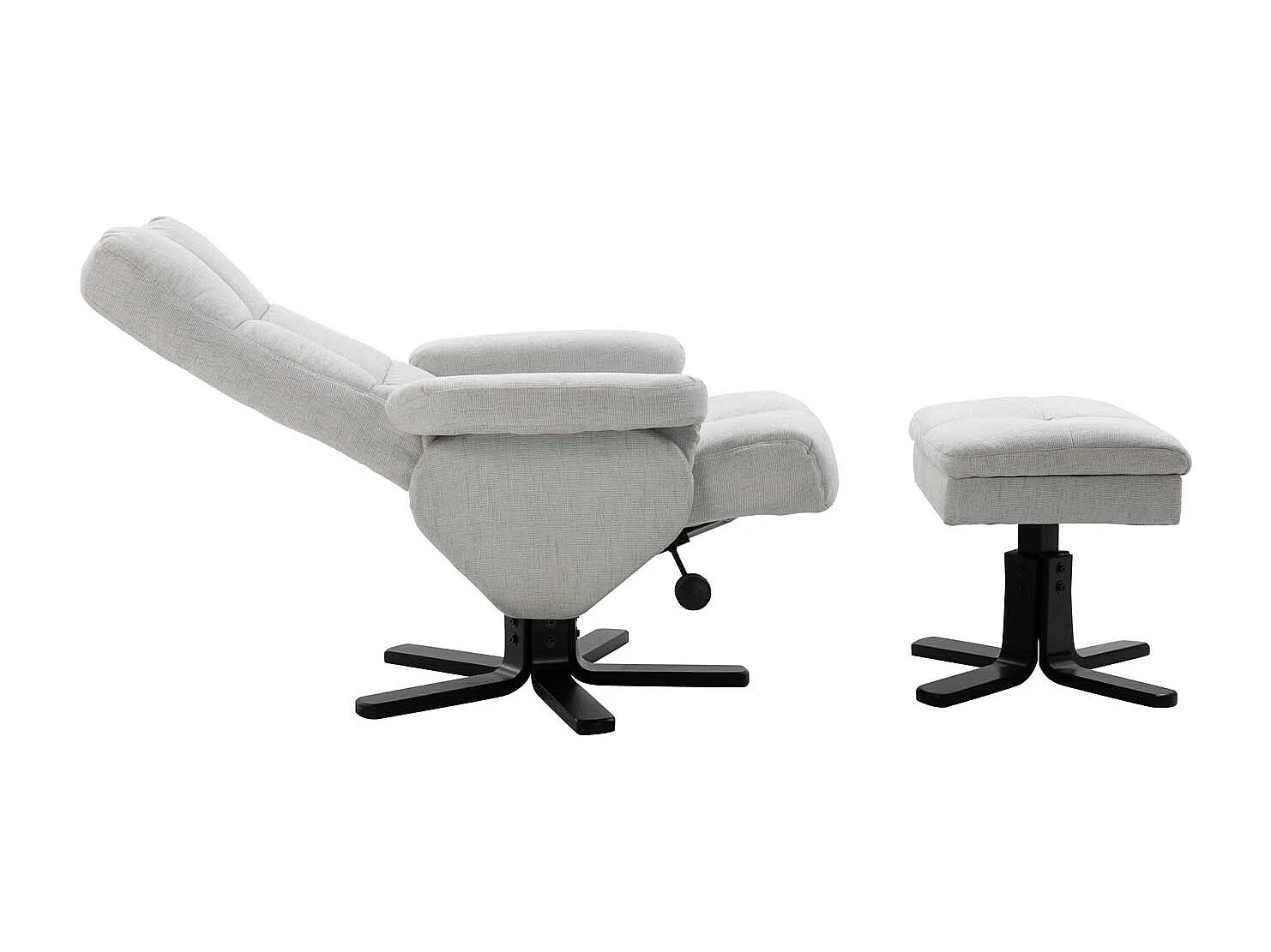 Sven fauteuil recliner met hocker grijs.