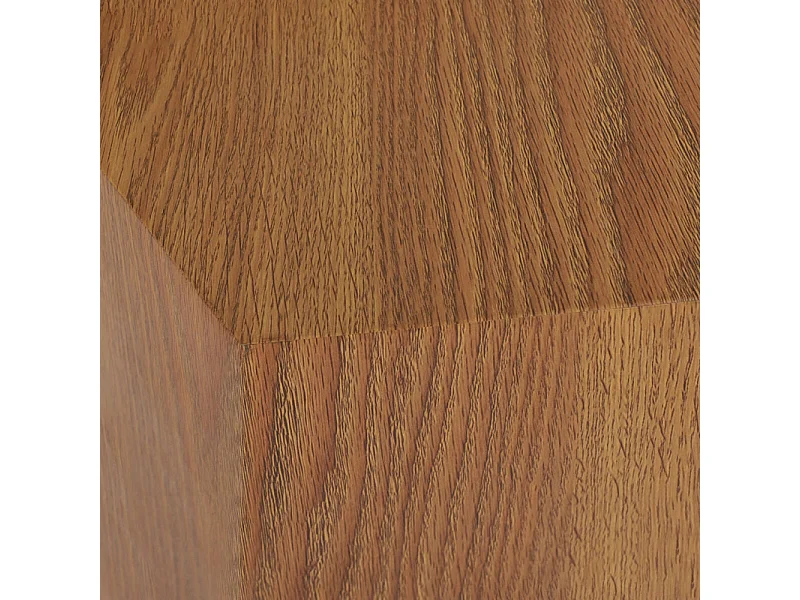 Grande table d'appoint hexagonale décor chêne H. 46 cm - CARAMELLO