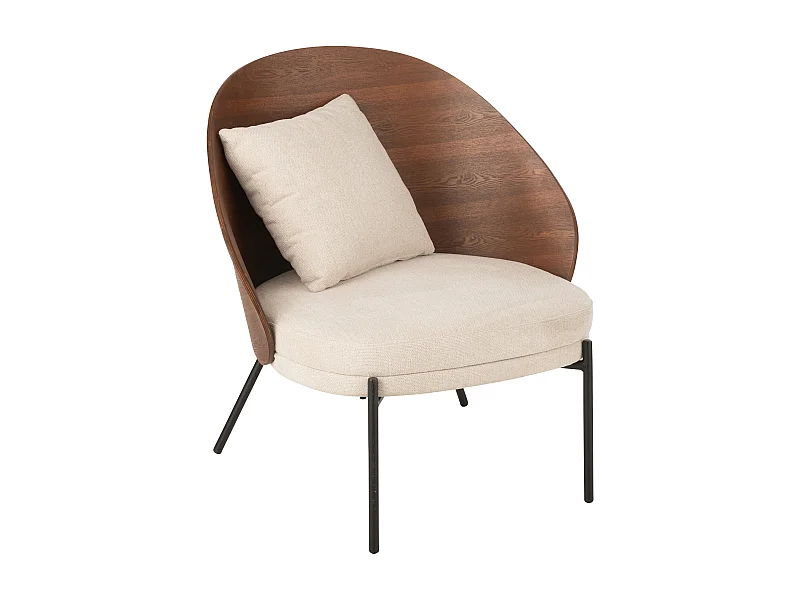 Fauteuil Lounge Design "Lone" 81cm Marron & Beige