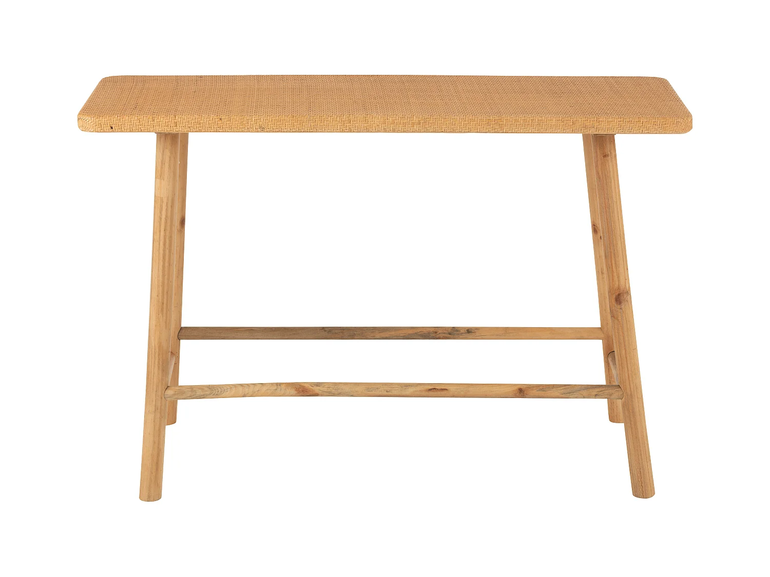 Consola fija LOZA – Madera de abeto y ratán natural