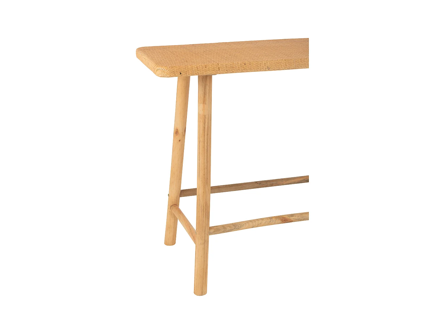 Consola fija LOZA – Madera de abeto y ratán natural