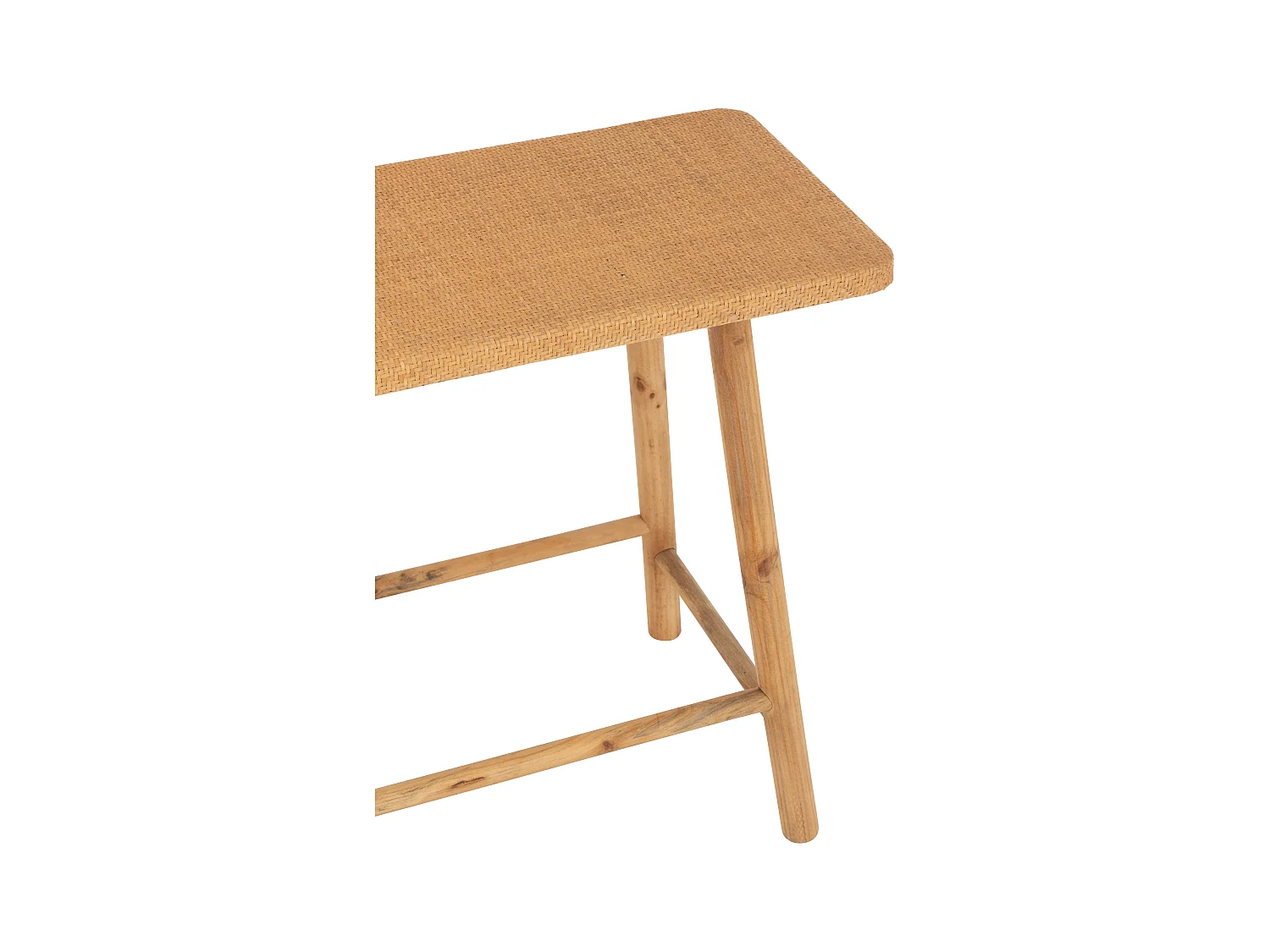 Consola fija LOZA – Madera de abeto y ratán natural