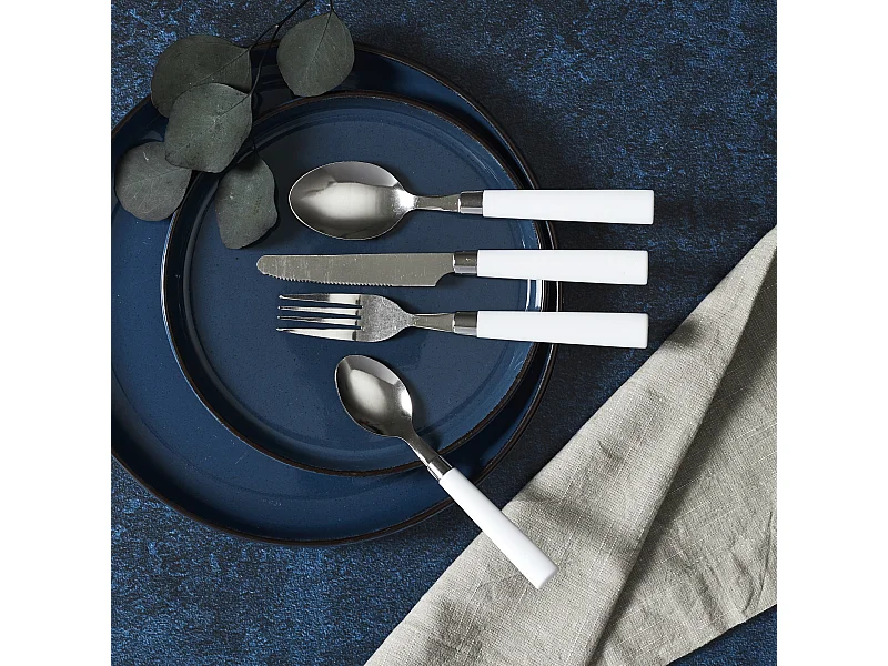 Range Couverts 16pcs Blanc Campus Blanc