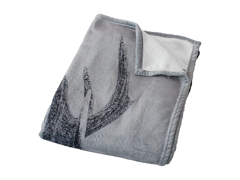 Plaid en Flanelle Imprime "Epicéa" 130x170cm Gris Foncé