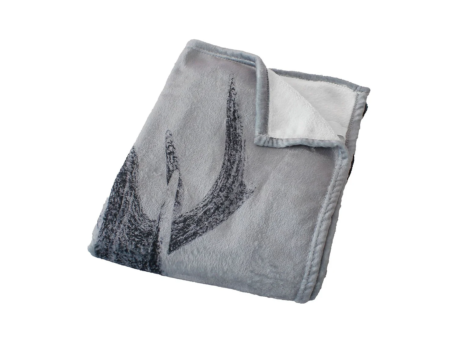 Plaid en Flanelle Imprime "Epicéa" 130x170cm Gris Foncé