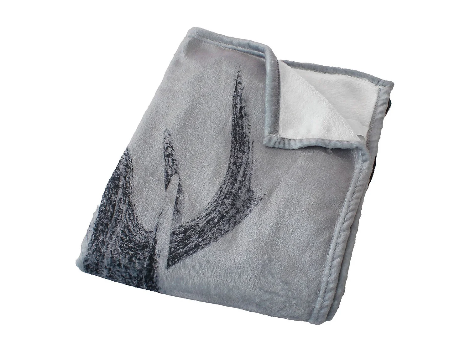 Plaid en Flanelle Imprime "Epicéa" 130x170cm Gris Foncé