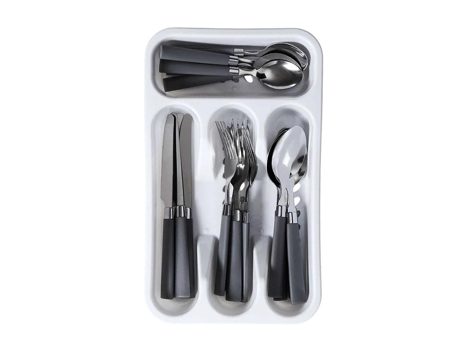 Ménagère 16 Pièces & Range-Couverts "Campus" 32cm Gris