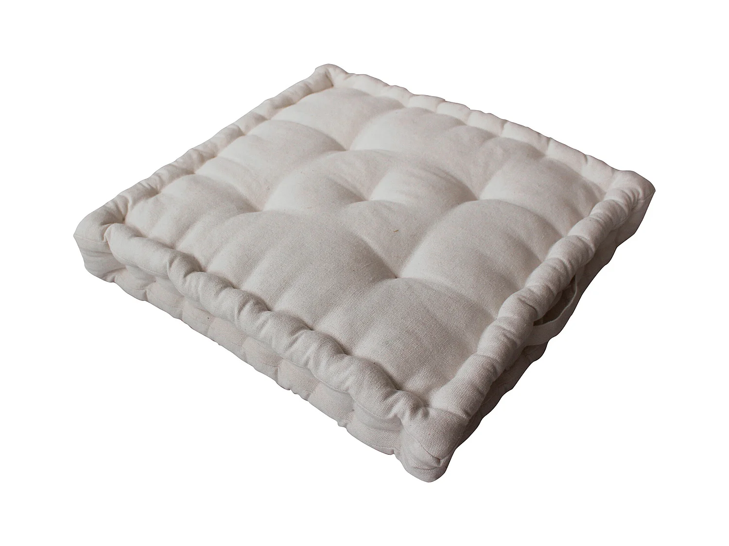 Coussin de Sol en Coton "Dune" 40x40cm Écru