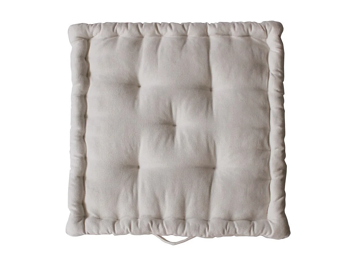 Coussin de Sol en Coton "Dune" 40x40cm Écru