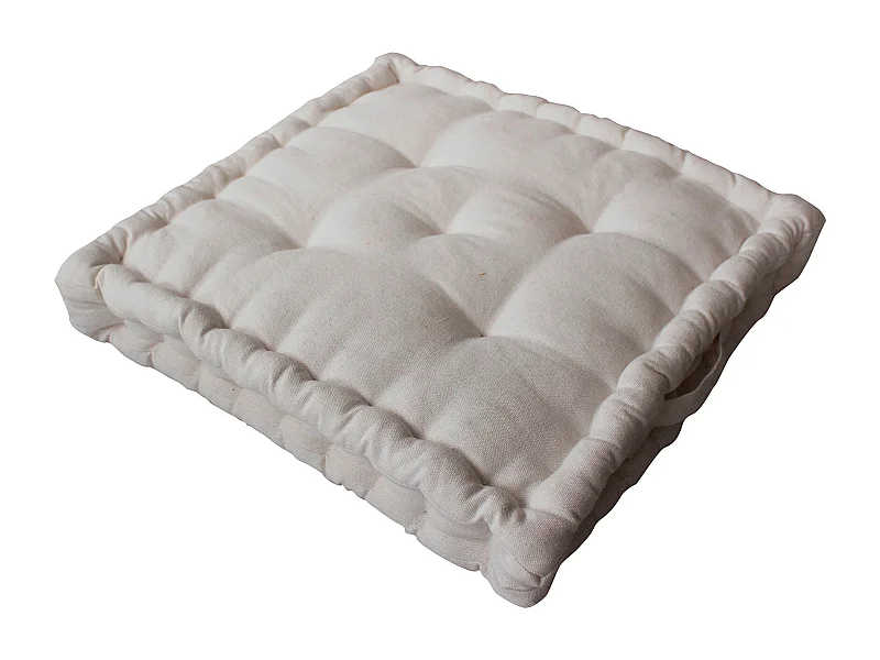 Coussin de Sol en Coton "Dune" 40x40cm Écru