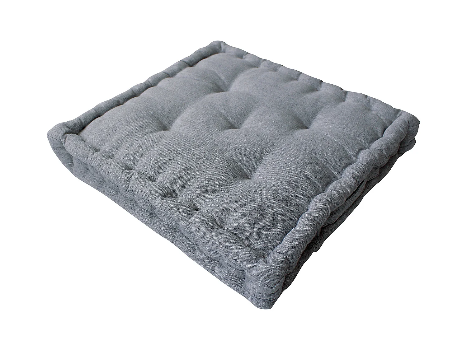 Coussin de Sol en Coton "Dune" 40x40cm Gris Clair