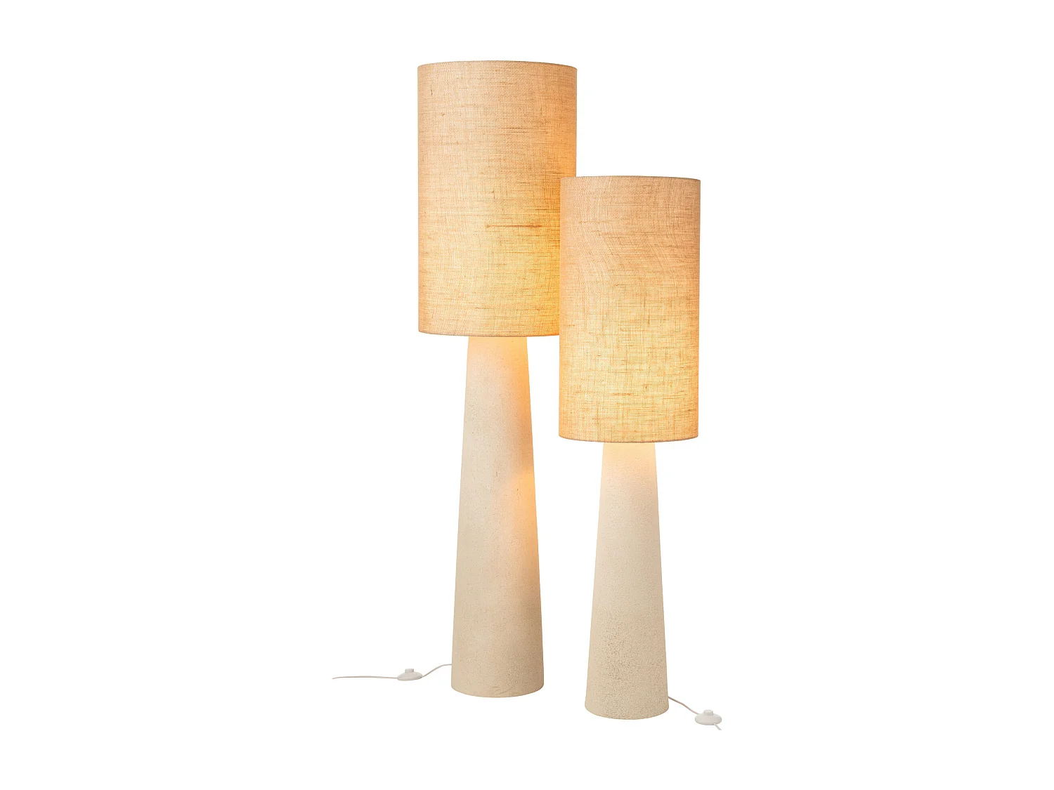 Lámpara de pie de yute y fibra de vidrio