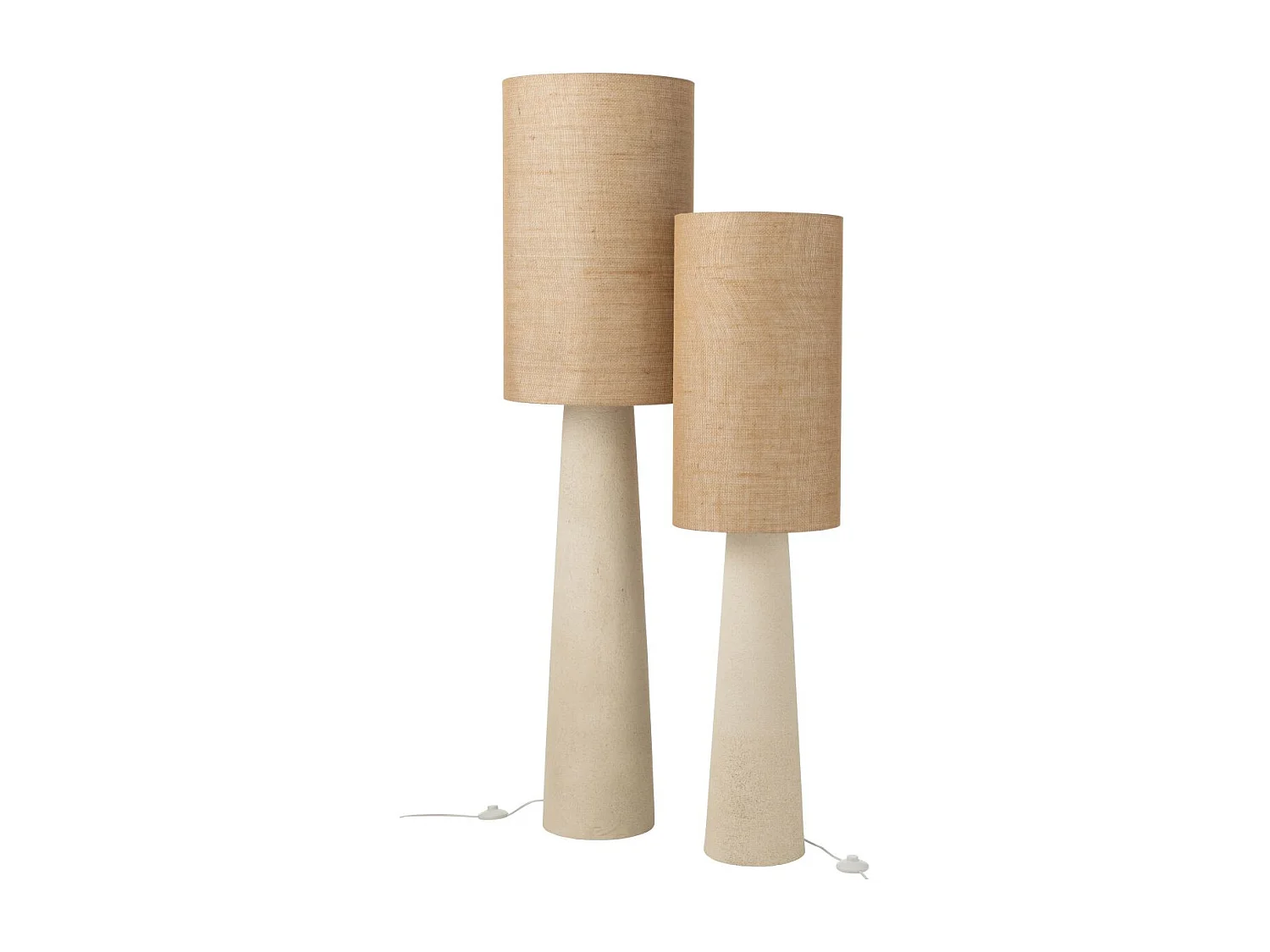 Lámpara de pie de yute y fibra de vidrio