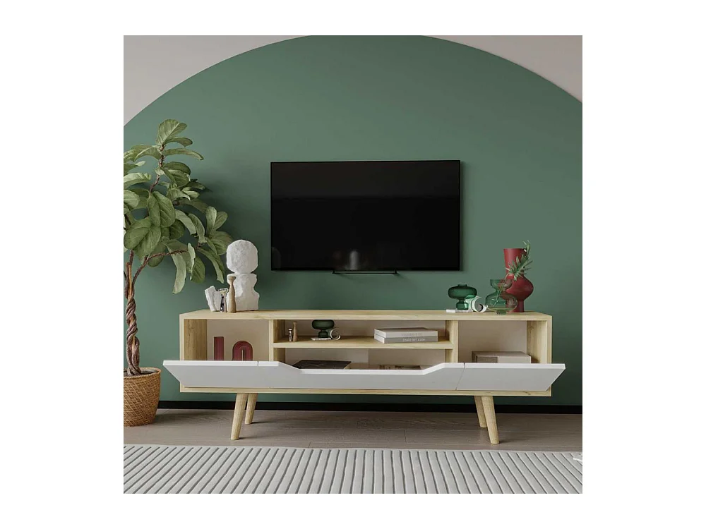 Meuble TV en aggloméré 150 x 29.8 x 53 cm Roma