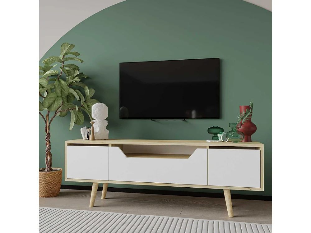 Meuble TV en aggloméré 150 x 29.8 x 53 cm Roma