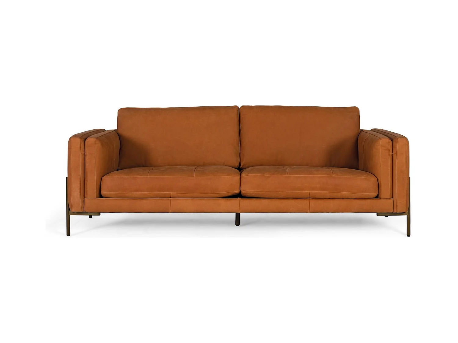 Canapé rembourré en cuir avec pieds en métal 5 places