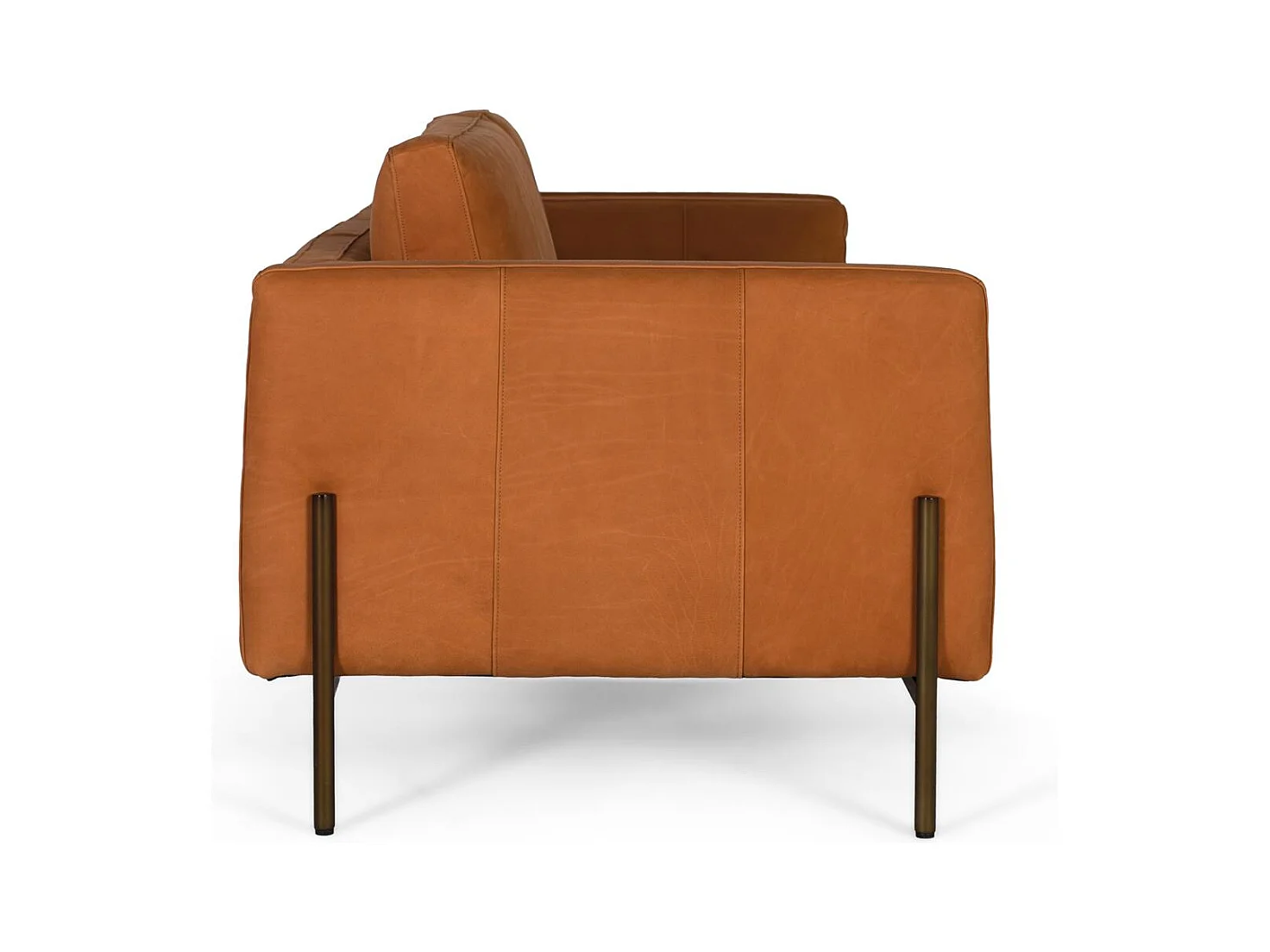 Canapé rembourré en cuir avec pieds en métal 5 places