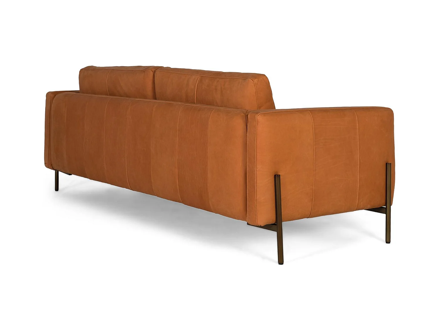 Canapé rembourré en cuir avec pieds en métal 5 places