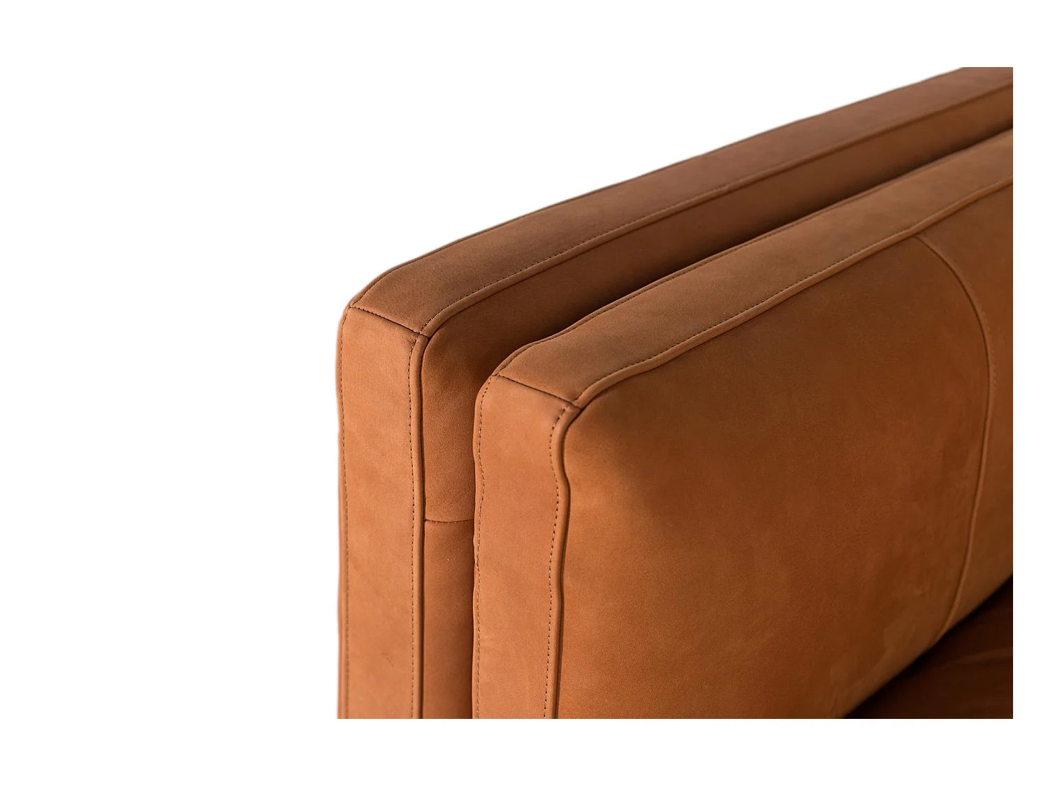 Canapé rembourré en cuir avec pieds en métal 5 places