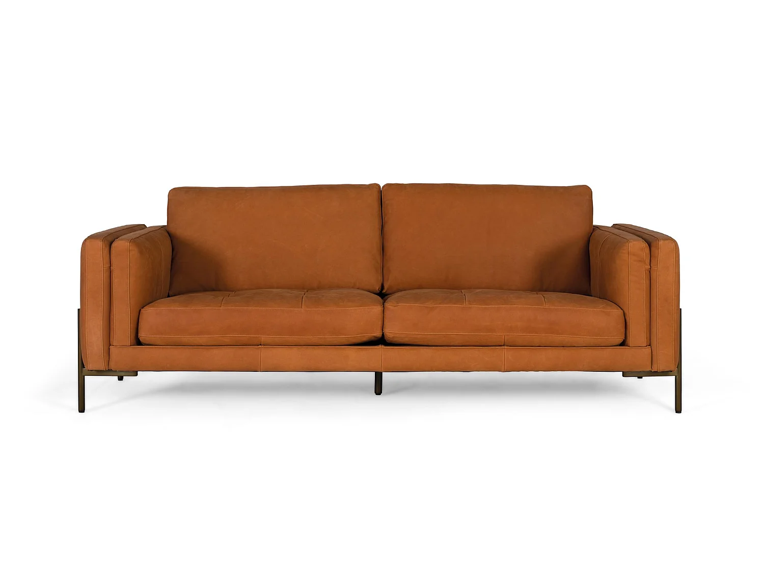 Canapé en cuir 227 cm style contemporain - 85x227x98