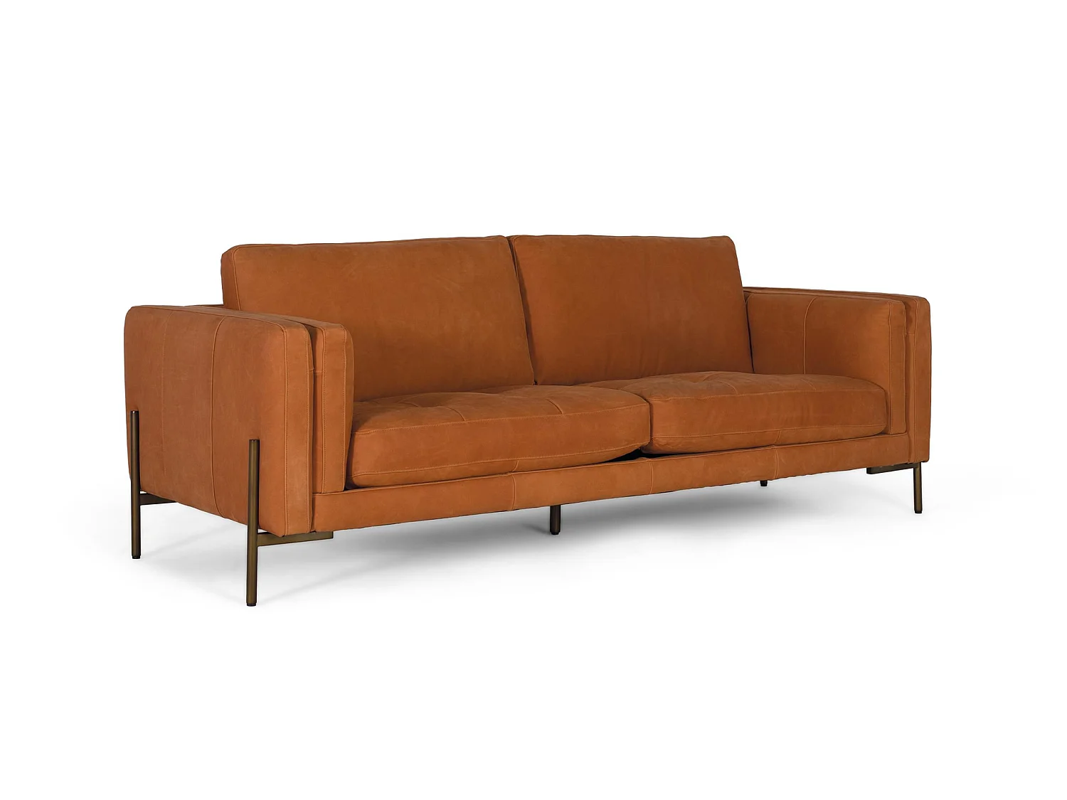 Canapé en cuir 227 cm style contemporain - 85x227x98