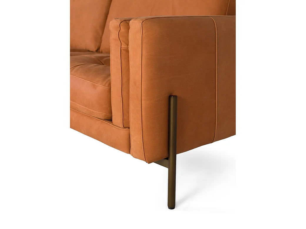 Canapé en cuir 227 cm style contemporain - 85x227x98