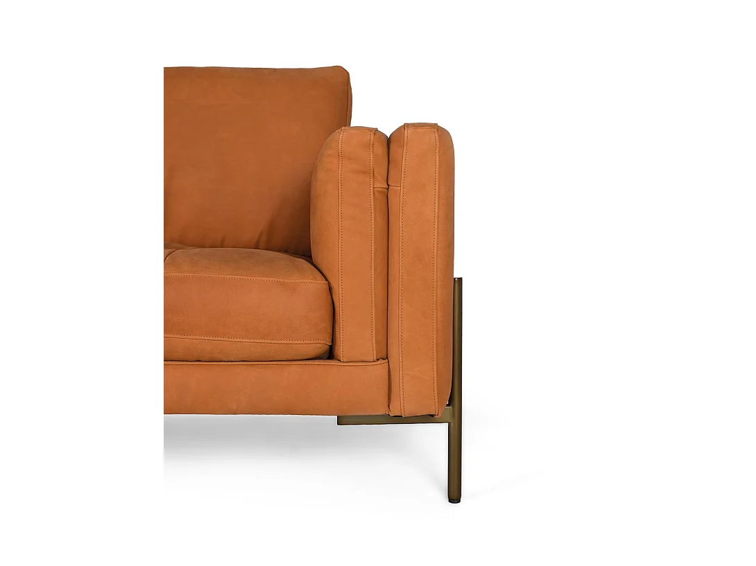 Canapé en cuir 227 cm style contemporain - 85x227x98