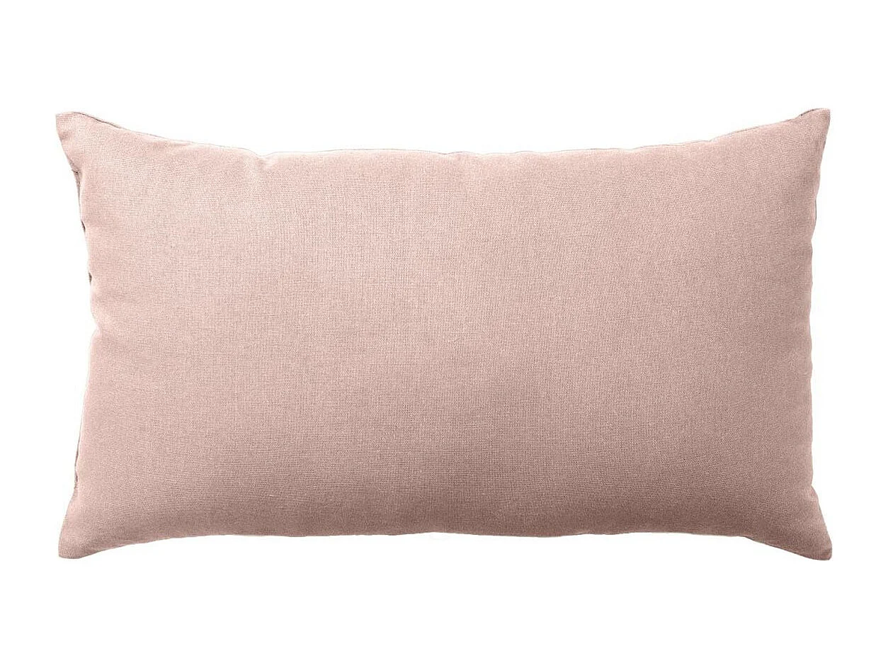 Coussin Déco Uni "Panama" 30x50cm Vieux Rose