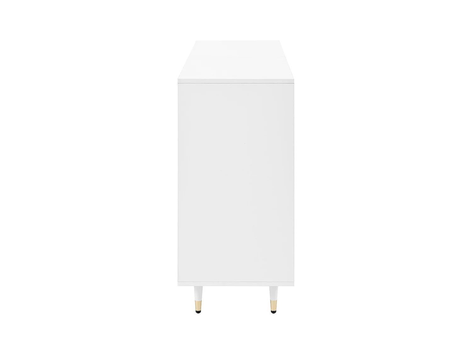 Meuble à chaussures blanc avec 4 portes et 2 tiroirs, étagères réglables