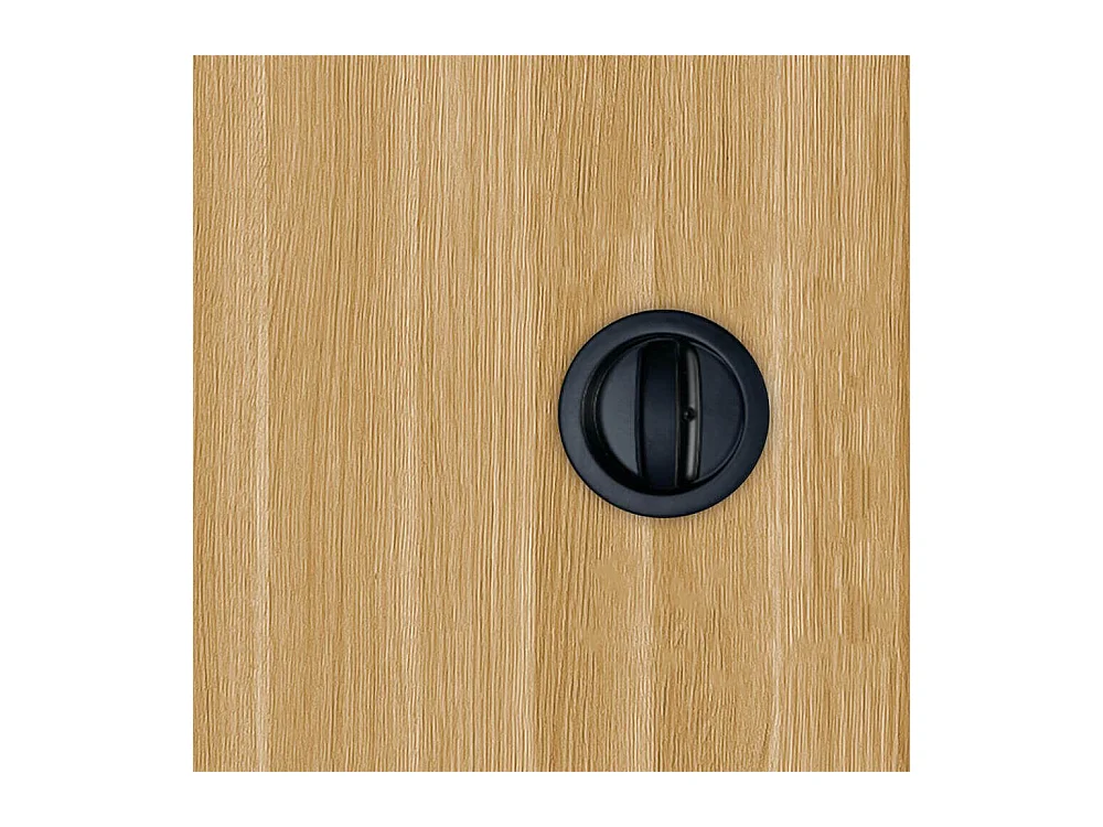 Porte coulissante cloison Matild 73 cm avec crochet rond condamnation noir