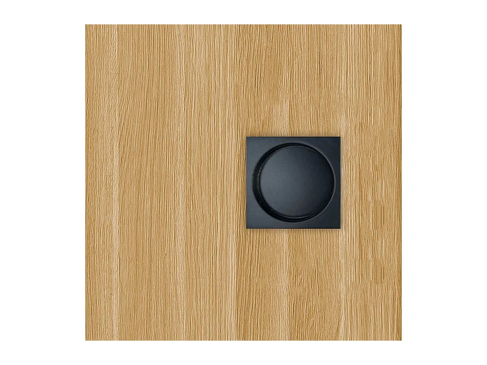 Porte coulissante applique Matild 93 cm avec cuvette carrée noire