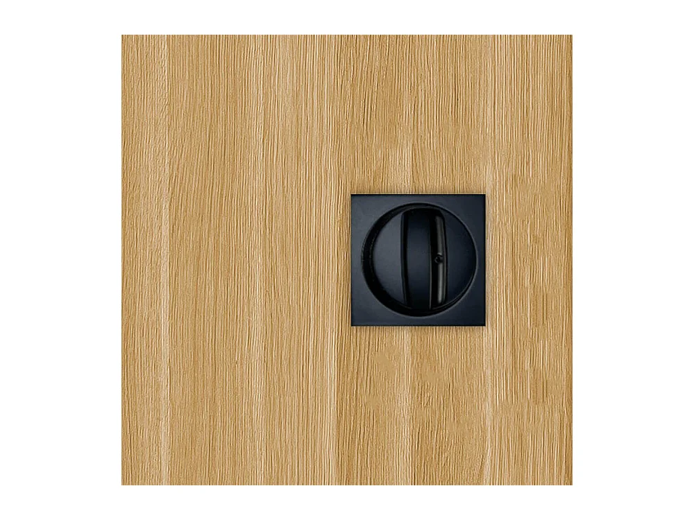 Porte coulissante applique Matild 63 cm avec crochet carré condamnation noir