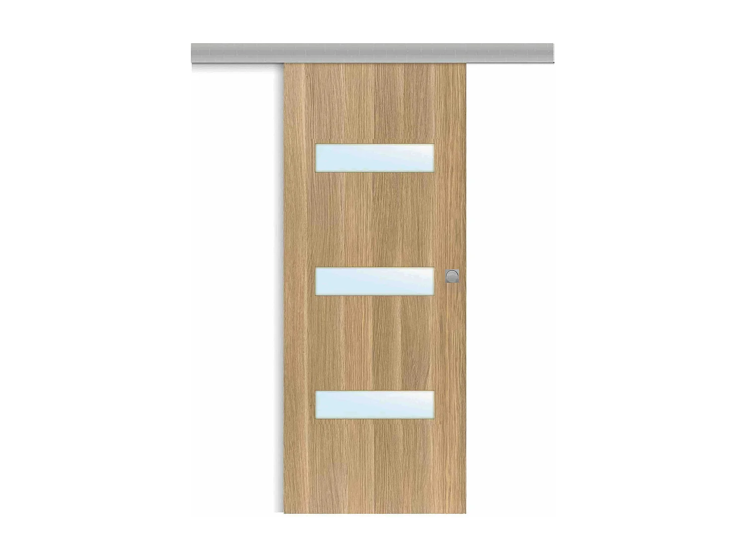 Porte coulissante applique April 73 cm avec cuvette carrée chromée