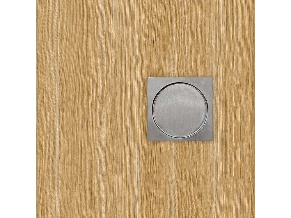 Porte coulissante applique April 73 cm avec cuvette carrée chromée