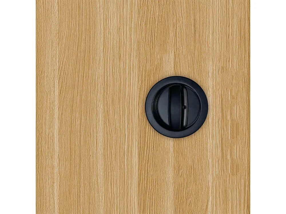 Porte coulissante applique Matild 83 cm avec crochet rond condamnation noir