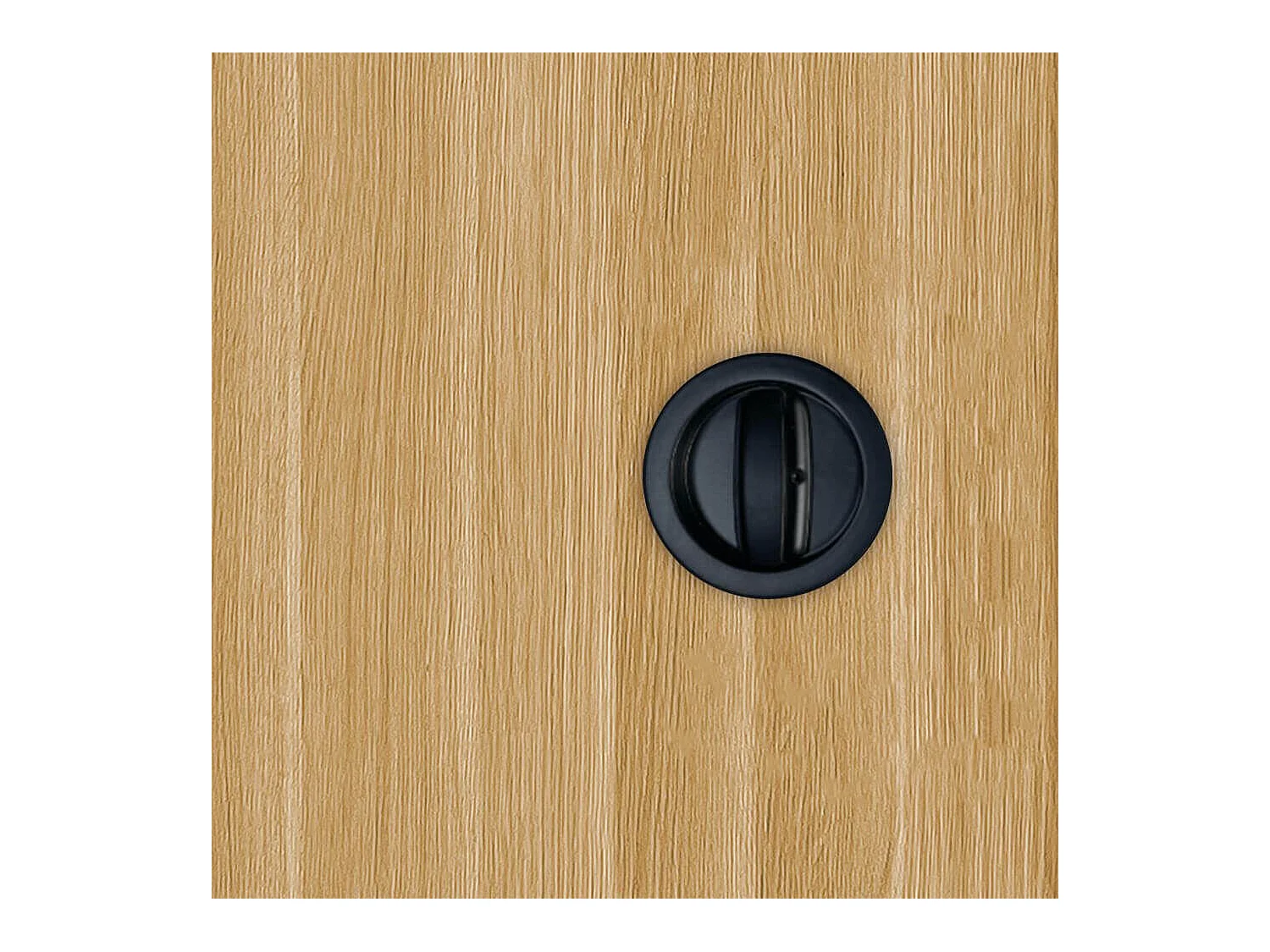 Porte coulissante applique Matild 63 cm avec crochet rond condamnation noir