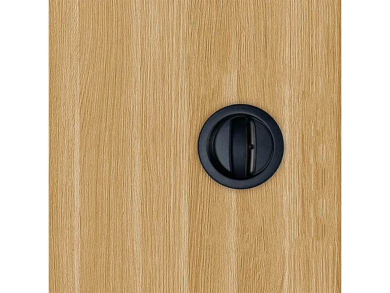 Porte coulissante applique Matild 63 cm avec crochet rond condamnation noir