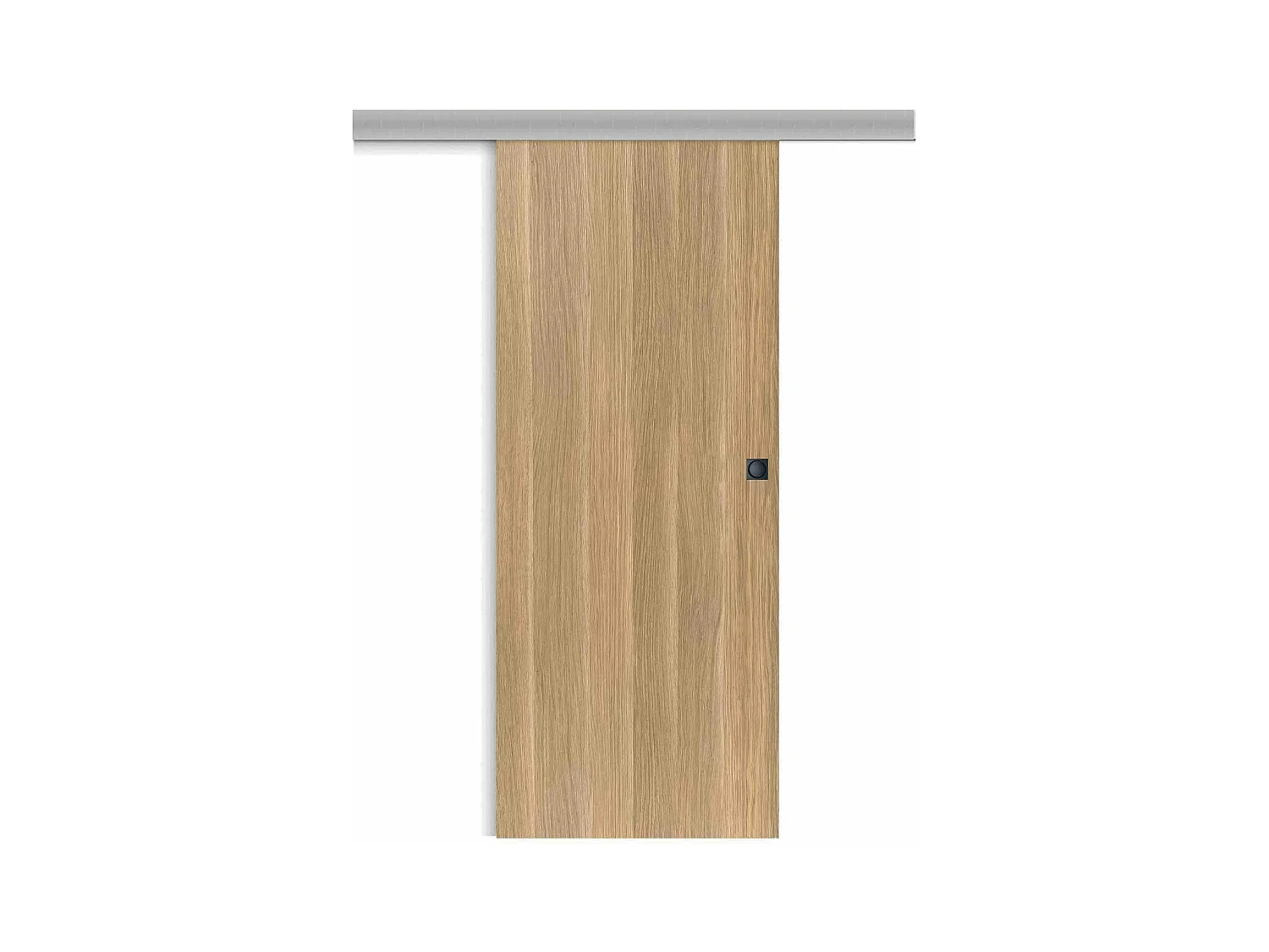 Porte coulissante applique Matild 83 cm avec cuvette carrée noire