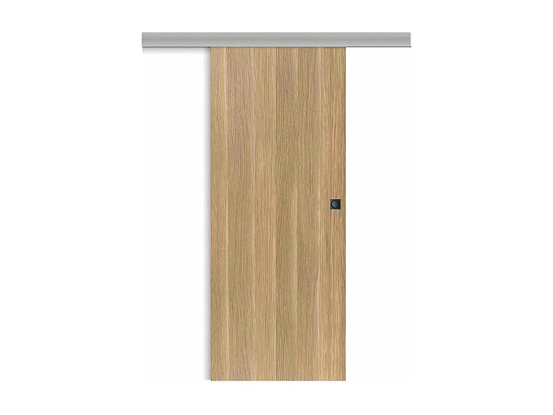 Porte coulissante applique Matild 83 cm avec cuvette carrée noire