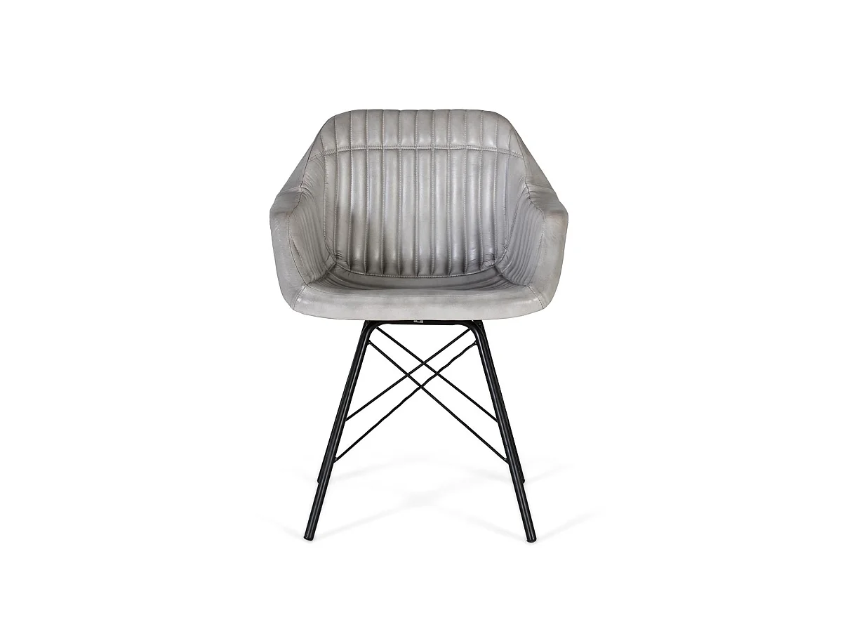 Sedia in pelle stile industriale da 61 cm - 84x61x52