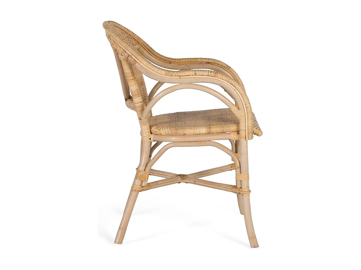 Conjunto de 2 poltronas com encostos em bambu natural e madeira de rotundá