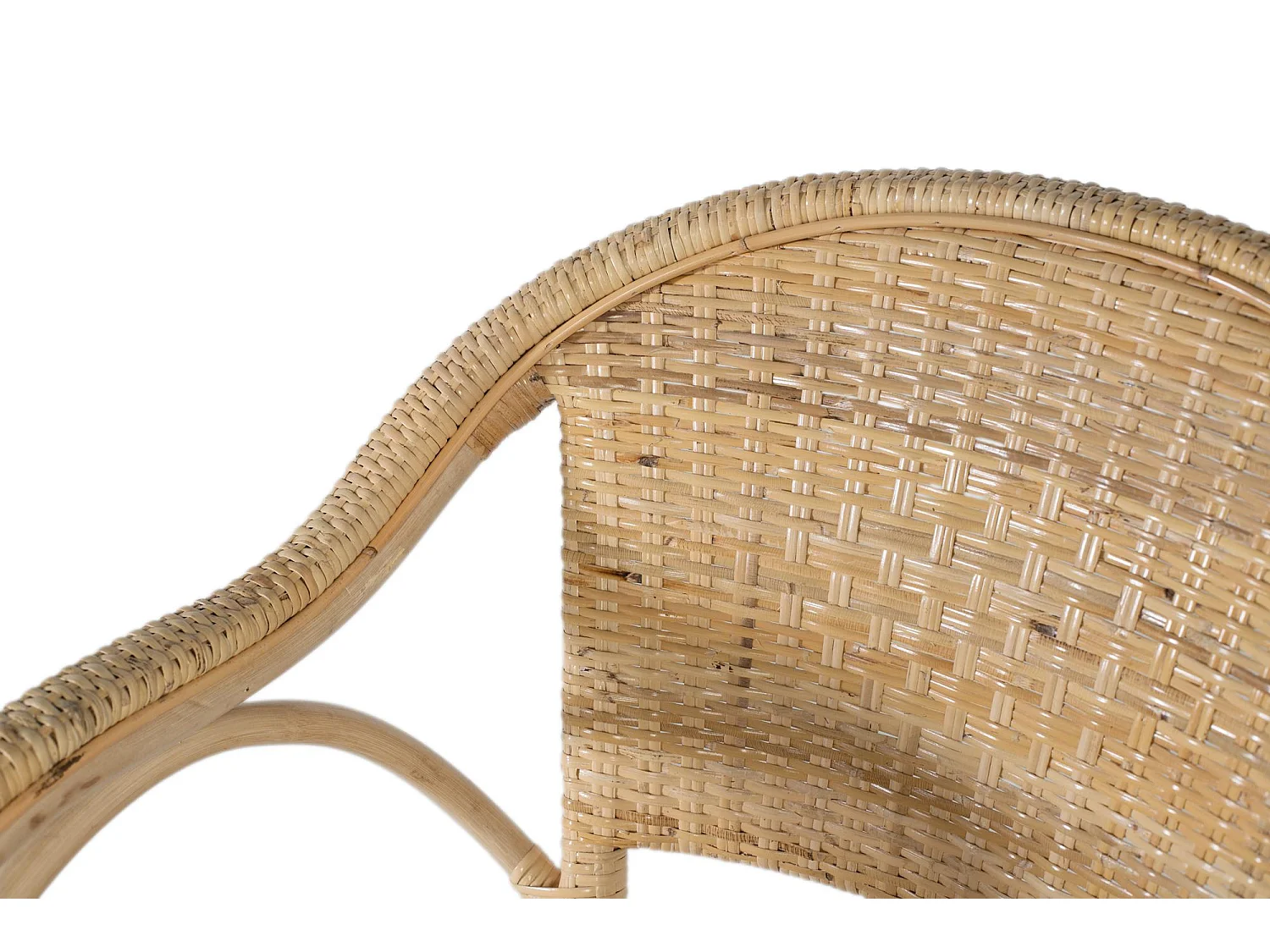 Conjunto de 2 poltronas com encostos em bambu natural e madeira de rotundá